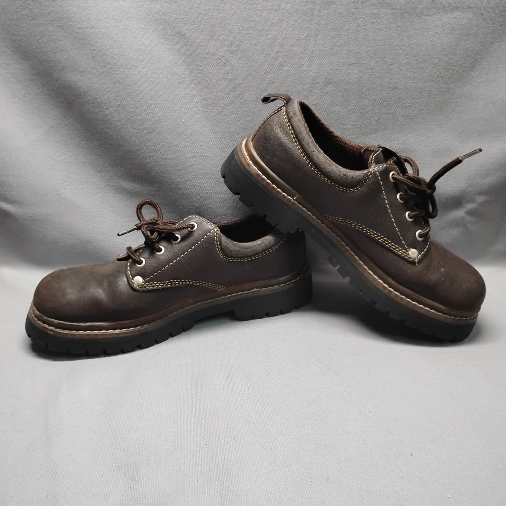 Skechers SN 7914 Mens Brown Leather Lug Sole Casual Oxford Shoes Size 9 vintage